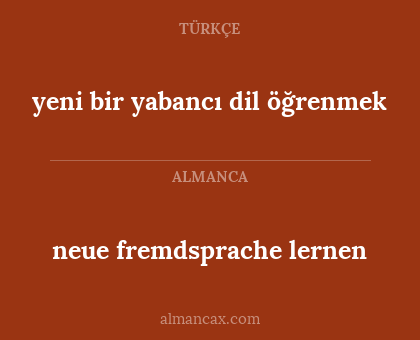 neue fremdsprache lernen - yeni bir yabancı dil öğrenmek