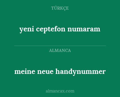 meine neue handynummer - yeni ceptefon numaram