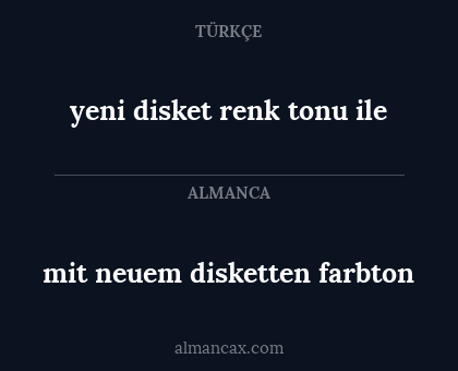 mit neuem disketten farbton - yeni disket renk tonu ile