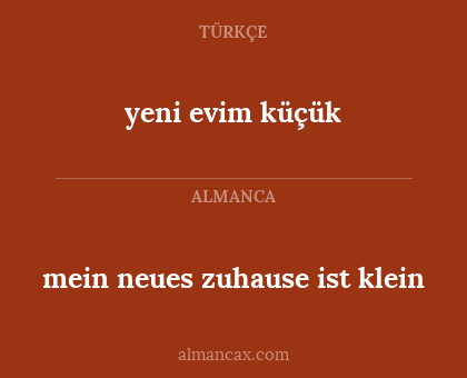 yeni evim küçük - mein neues zuhause ist klein