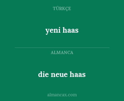 die neue haas - yeni haas