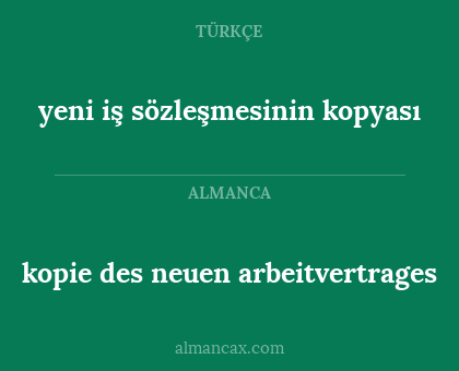yeni iş sözleşmesinin kopyası - kopie des neuen arbeitvertrages