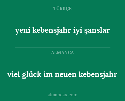 viel glück im neuen kebensjahr - yeni kebensjahr iyi şanslar