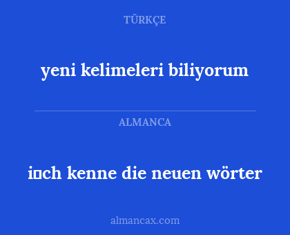 yeni kelimeleri biliyorum - i̇ch kenne die neuen wörter