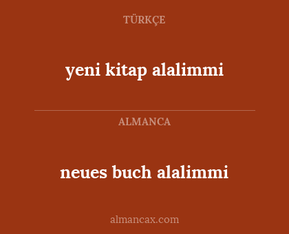 neues buch alalimmi - yeni kitap alalimmi