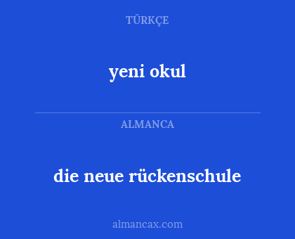 yeni okul - die neue rückenschule