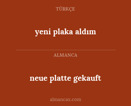 yeni plaka aldım - neue platte gekauft