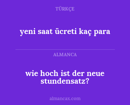 yeni saat ücreti kaç para - wie hoch ist der neue stundensatz?