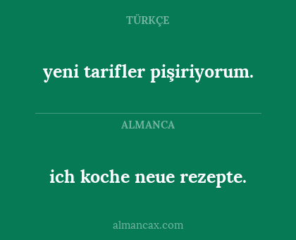 yeni tarifler pişiriyorum. - ich koche neue rezepte.
