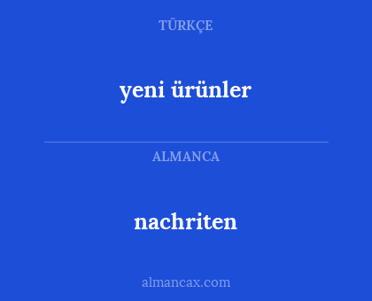 nachriten - yeni ürünler