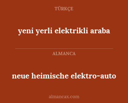 neue heimische elektro-auto - yeni yerli elektrikli araba