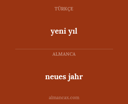 yeni yıl - neues jahr