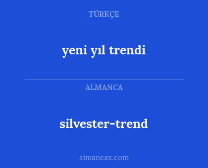 silvester-trend - yeni yıl trendi