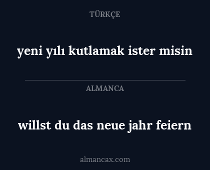 yeni yılı kutlamak ister misin - willst du das neue jahr feiern