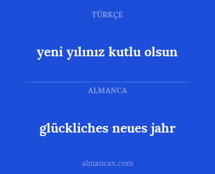 yeni yılınız kutlu olsun - glückliches neues jahr