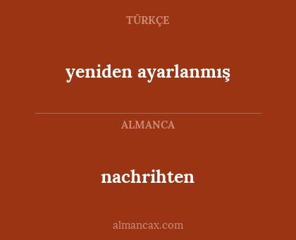 nachrihten - yeniden ayarlanmış