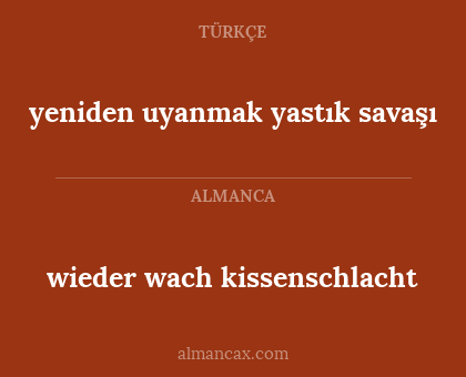 yeniden uyanmak yastık savaşı - wieder wach
kissenschlacht
