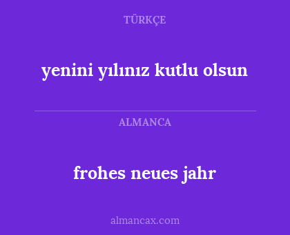 frohes neues jahr - yenini yılınız kutlu olsun