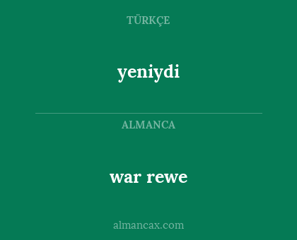 yeniydi - war rewe