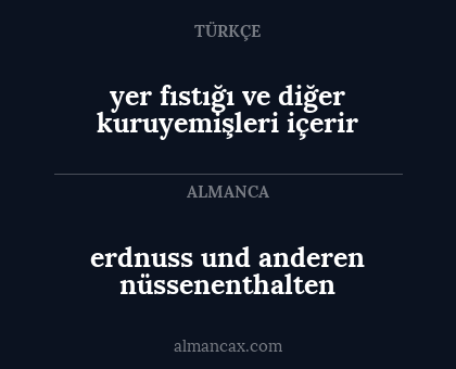 yer fıstığı ve diğer kuruyemişleri içerir - erdnuss und anderen nüssenenthalten