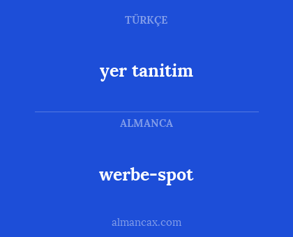 werbe-spot - yer tanitim