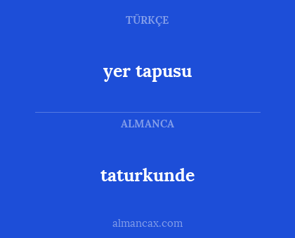 taturkunde - yer tapusu