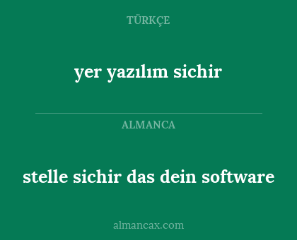 stelle sichir das dein software - yer yazılım sichir
