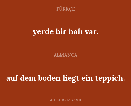 yerde bir halı var. - auf dem boden liegt ein teppich.