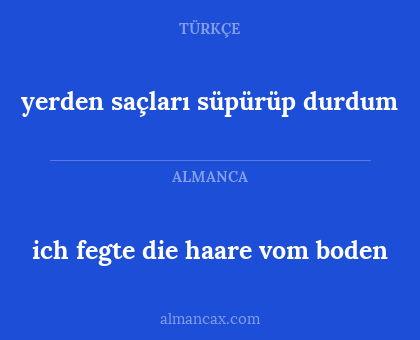 yerden saçları süpürüp  durdum - ich fegte die haare vom boden