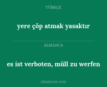 es ist verboten, müll zu werfen - yere çöp atmak yasaktır
