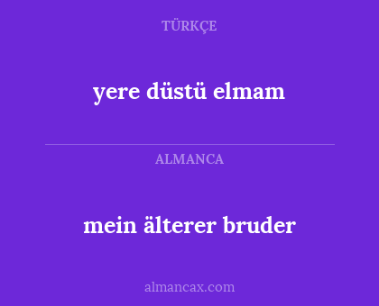 mein älterer bruder - yere düstü elmam