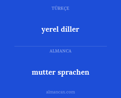mutter sprachen - yerel diller