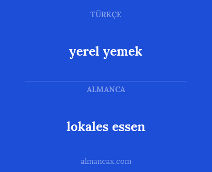 lokales essen - yerel yemek