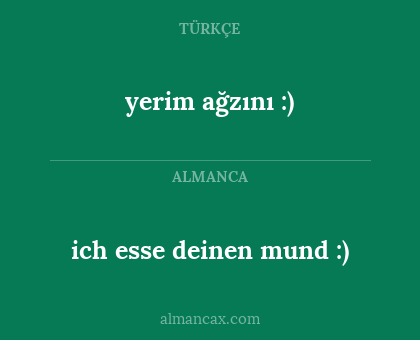 yerim ağzını :) - ich esse deinen mund :)
