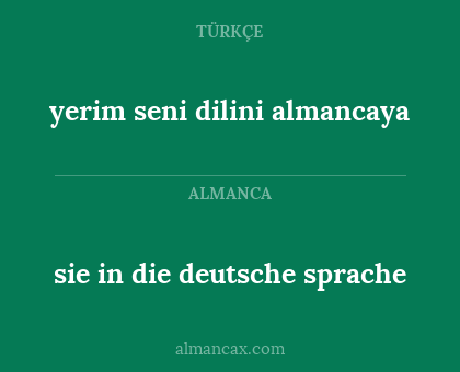 sie in die deutsche sprache - yerim seni dilini almancaya