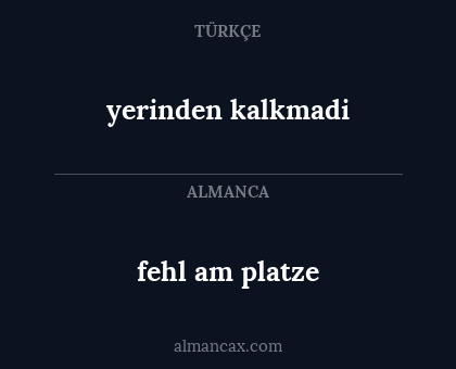 yerinden kalkmadi - fehl am platze