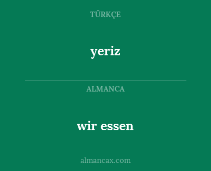 wir essen - yeriz