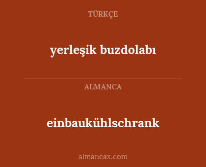 einbaukühlschrank - yerleşik buzdolabı
