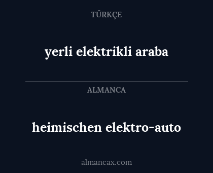heimischen elektro-auto - yerli elektrikli araba