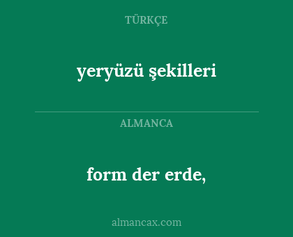 yeryüzü şekilleri - form der erde,