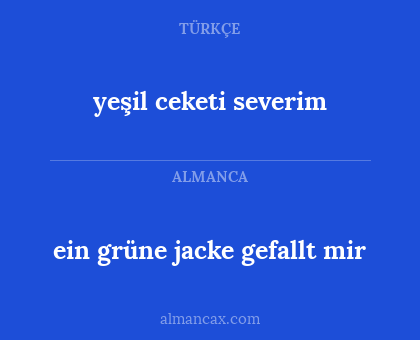 yeşil ceketi severim - ein grüne jacke gefallt mir