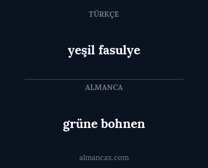 yeşil fasulye - grüne bohnen