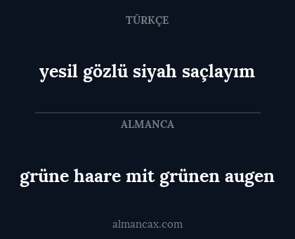 yesil gözlü siyah saçlayım - grüne haare mit grünen augen