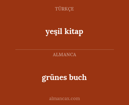 yeşil kitap - grünes buch