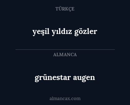 yeşil yıldız gözler - grünestar augen