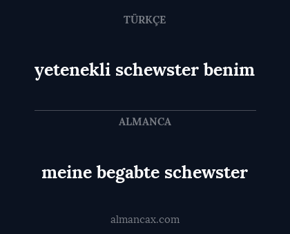 meine begabte schewster - yetenekli schewster benim