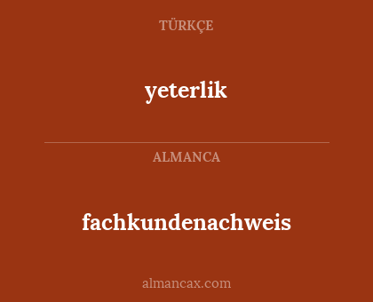 fachkundenachweis - yeterlik