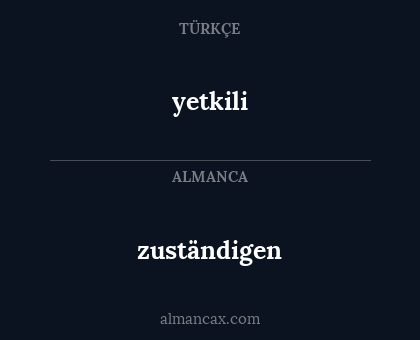 zuständigen - yetkili