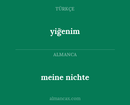 meine nichte - yiğenim