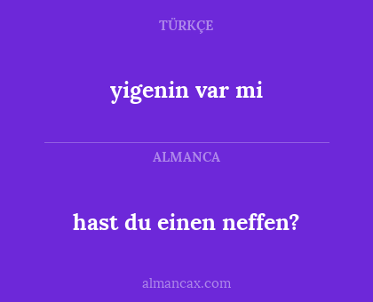 hast du einen neffen? - yigenin var mi